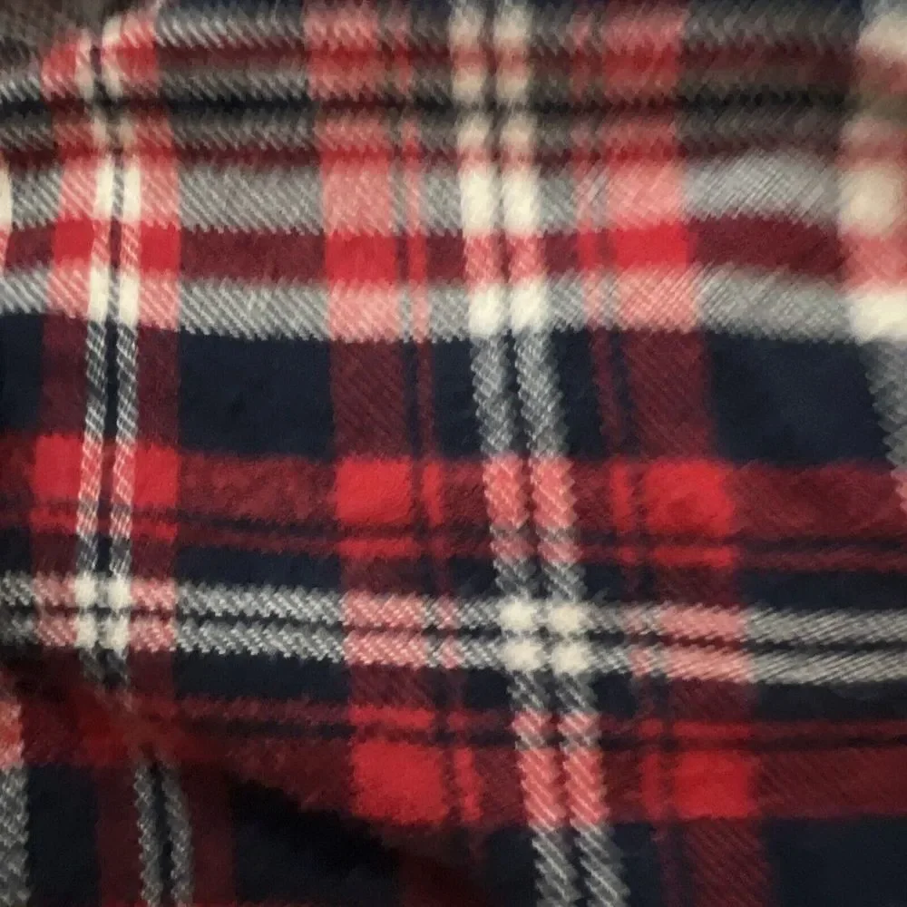 Vintage J Crew Shirt Mens XL Red‎ Blue Plaid Button Up Long Sleeve Flannel
